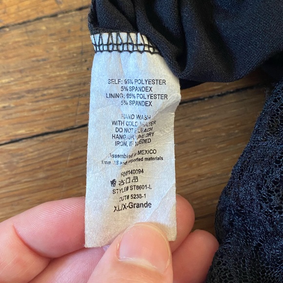 See You Monday Asymmetrical Lace Long Sleeve Top - Picture 6 of 6